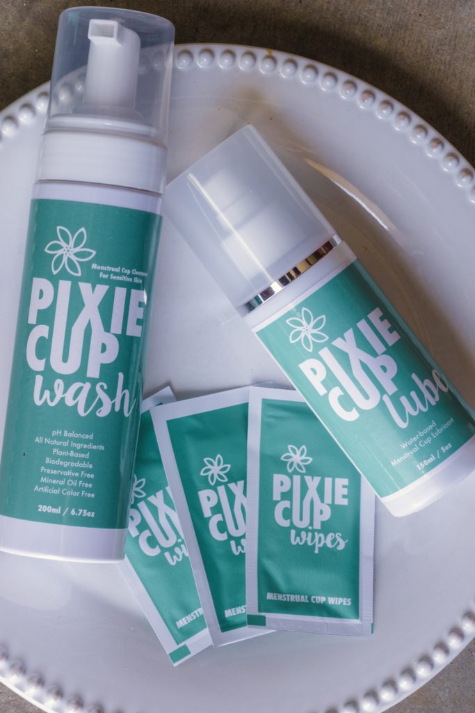 Pixie Cup makes the transition to eco-friendly period products easy by including a wash, lube, and wipes in their Pixie Cup Starter Kit!