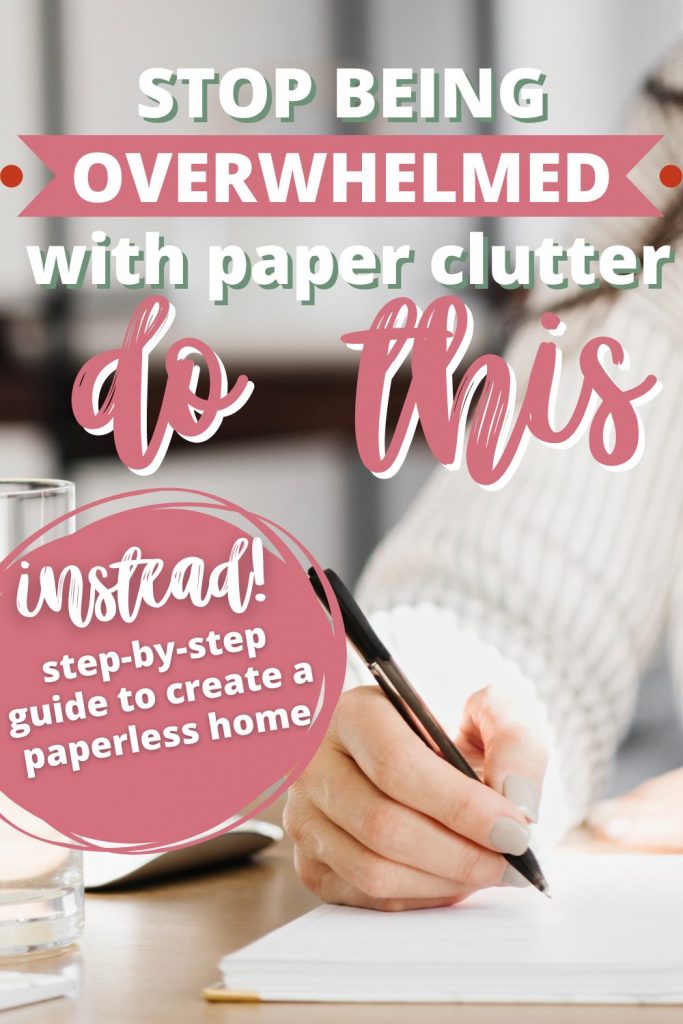 Want to learn how to create a paperless home? Check out this step-by-step guide to going paperless at home so you can stop being overwhelmed with paper clutter!